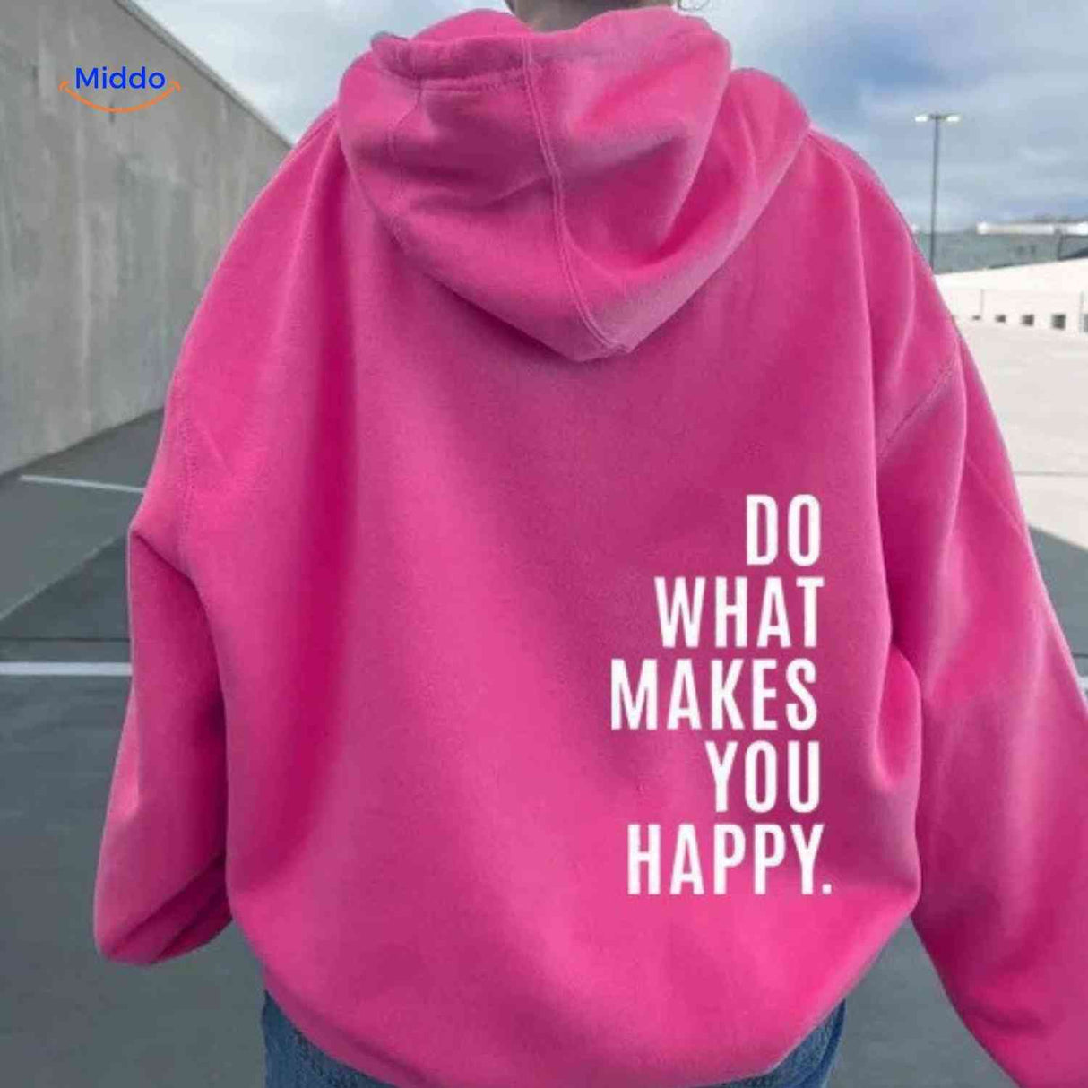 Oversized hoodie van katoenmix met tekst op de rug