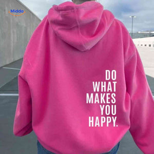 Oversized hoodie van katoenmix met tekst op de rug