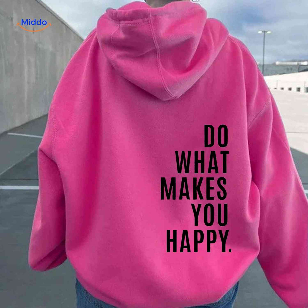 Oversized hoodie van katoenmix met tekst op de rug