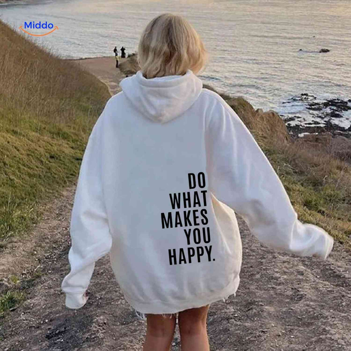 Oversized hoodie van katoenmix met tekst op de rug