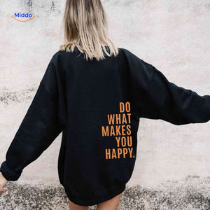 Oversized hoodie van katoenmix met tekst op de rug