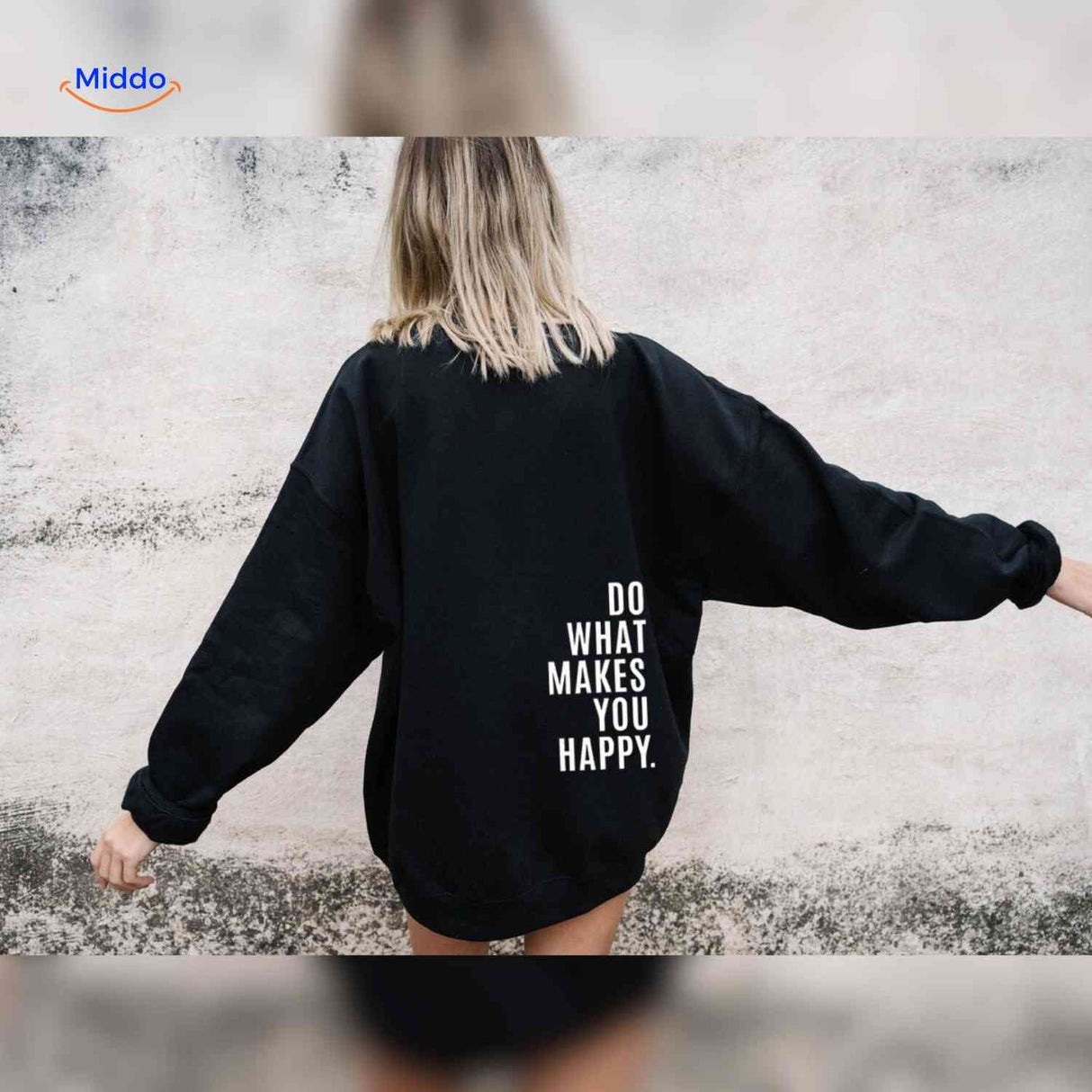 Oversized hoodie van katoenmix met tekst op de rug