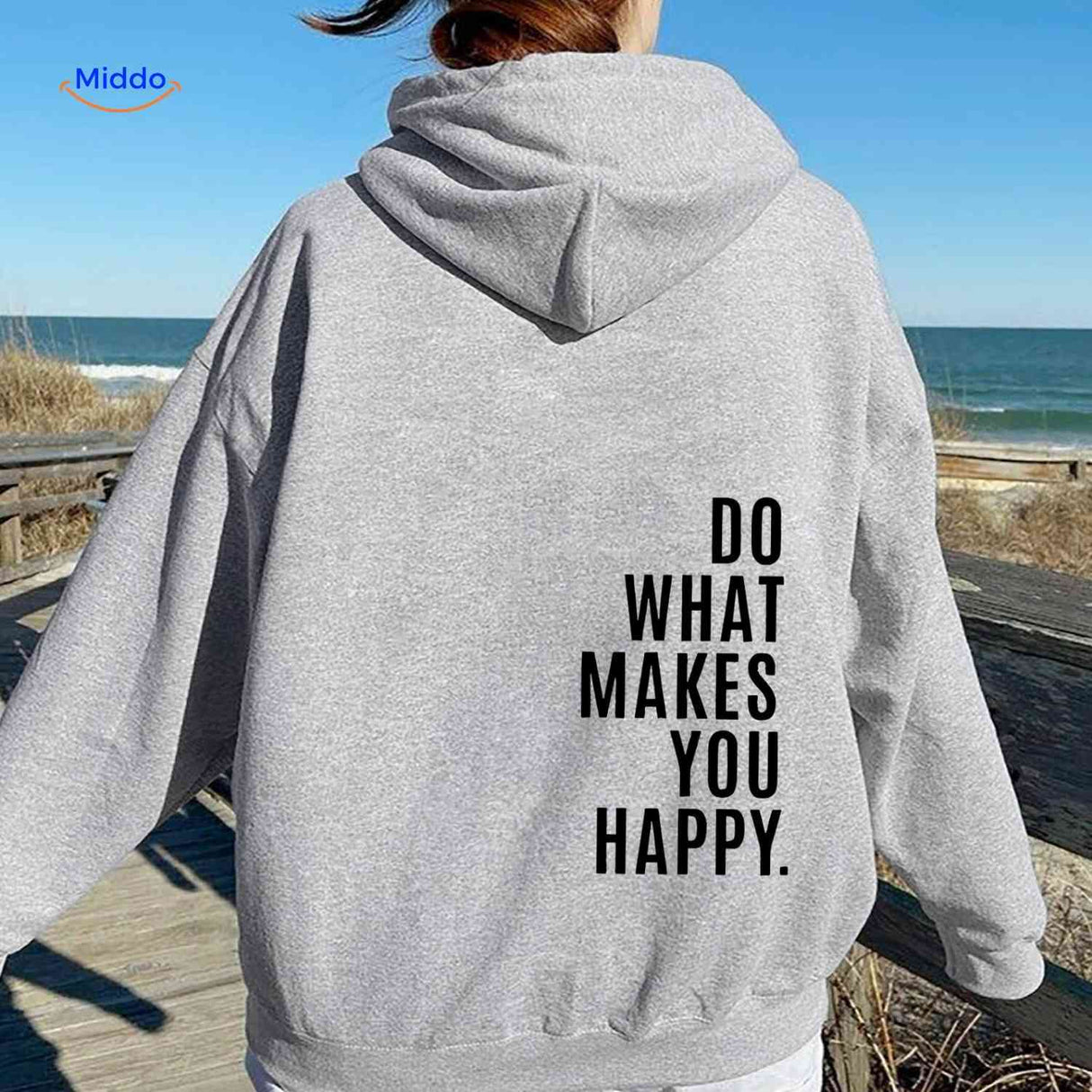 Oversized hoodie van katoenmix met tekst op de rug, kleur lichtgrijs
