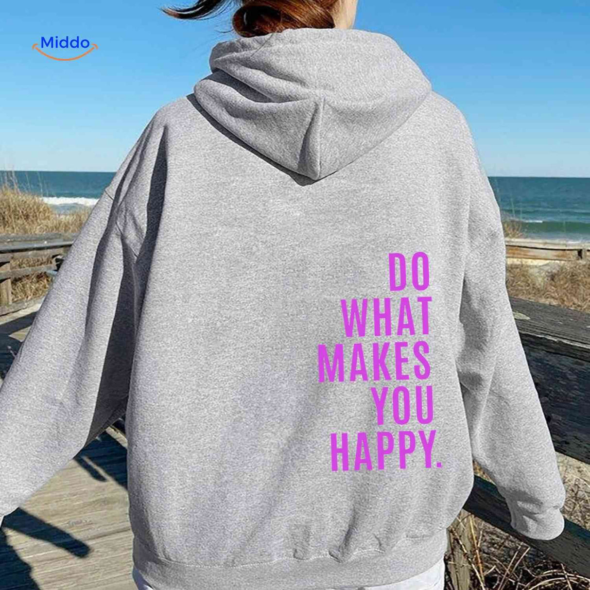 Oversized hoodie van katoenmix met tekst op de rug, kleur lichtgrijs