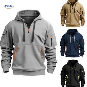 Hoodie zonder rits van zacht en ademend materiaal