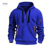 Hoodie zonder rits van zacht en ademend materiaal, kleur blauw