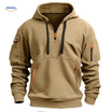 Hoodie zonder rits van zacht en ademend materiaal, kleur khaki
