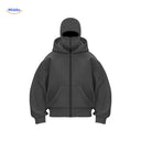 Oversized hoodie met rits tot over het gezicht, kleur grijs