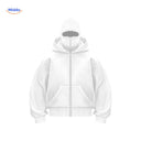 Oversized hoodie met rits tot over het gezicht, kleur wit