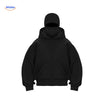 Oversized hoodie met rits tot over het gezicht, kleur zwart