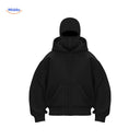 Oversized hoodie met rits tot over het gezicht, kleur zwart