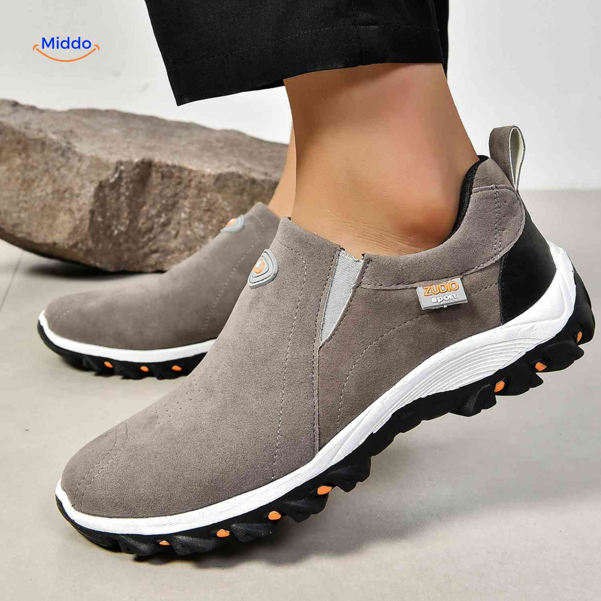 Instapschoenen heren, casual model met elastiek