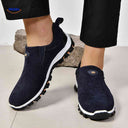 Instapschoenen heren, casual model met elastiek, kleur blauw