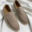 Suède instaploafers met zachte zool voor elke dag, kleur abrikoos beige