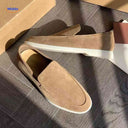 Suède instaploafers met zachte zool voor elke dag, kleur kameelkleur