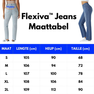 High waist jeans dames met stretch en diepe zakken