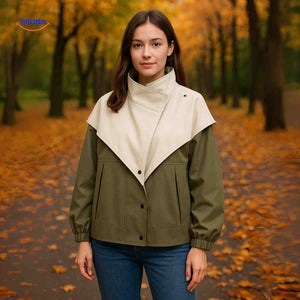 Oversized dames trenchcoat met capuchon, waterafstotend