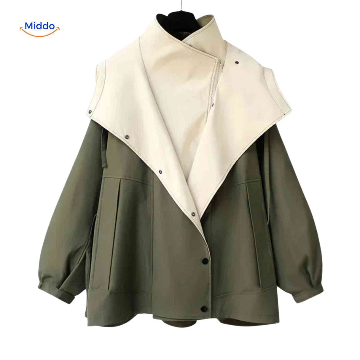 Oversized dames trenchcoat met capuchon, waterafstotend