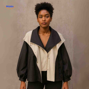 Oversized dames trenchcoat met capuchon, waterafstotend