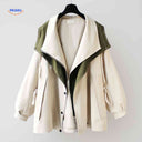Oversized dames trenchcoat met capuchon, waterafstotend, kleur abrikoos