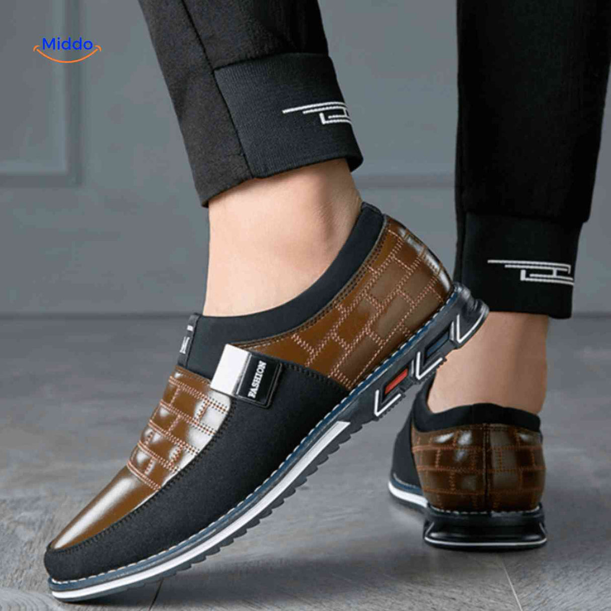 Herenschoenen met ruitpatroon, instap of met veters