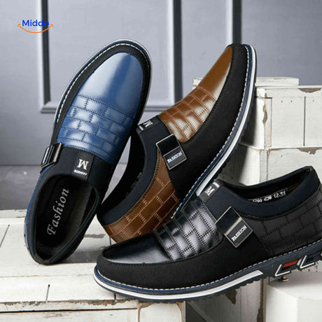 Herenschoenen met ruitpatroon, instap of met veters