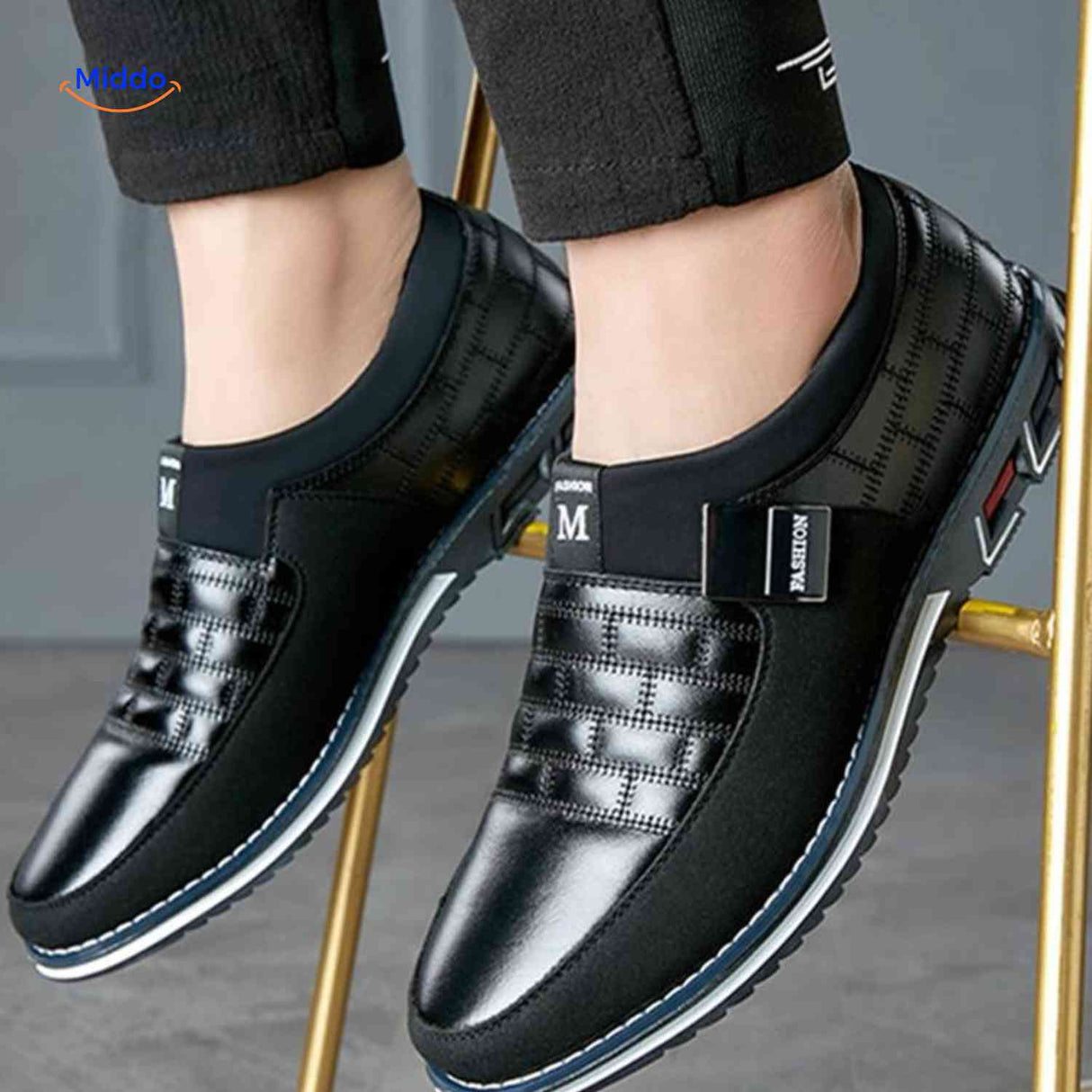 Herenschoenen met ruitpatroon, instap of met veters