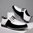 Herenschoenen met ruitpatroon, instap of met veters, kleur wit met veters