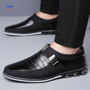 Herenschoenen met ruitpatroon, instap of met veters, kleur zwart