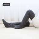 Overknee huissokken van teddystof, 55 cm lang, kleur donker grijs
