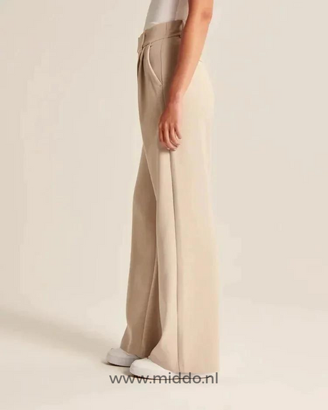 Wijde pantalon dames met hoge taille en plooien