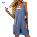 Mouwloze playsuit dames met racerback en steekzakken