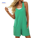 Mouwloze playsuit dames met racerback en steekzakken