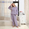 Pyjamaset dames van flanellen fleece, top en broek, kleur paars