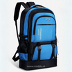 Ruime reisrugzak met heupband en meerdere ritsvakken, kleur blauw