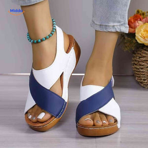 Lichtgewicht sandalen met zachte binnenzool, 13 kleuren, kleur blauw en wit
