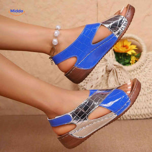Lichtgewicht sandalen met zachte binnenzool, 13 kleuren, kleur blauw en zilver