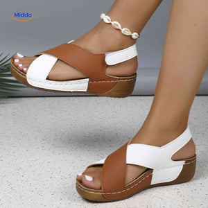 Lichtgewicht sandalen met zachte binnenzool, 13 kleuren, kleur bruinwit