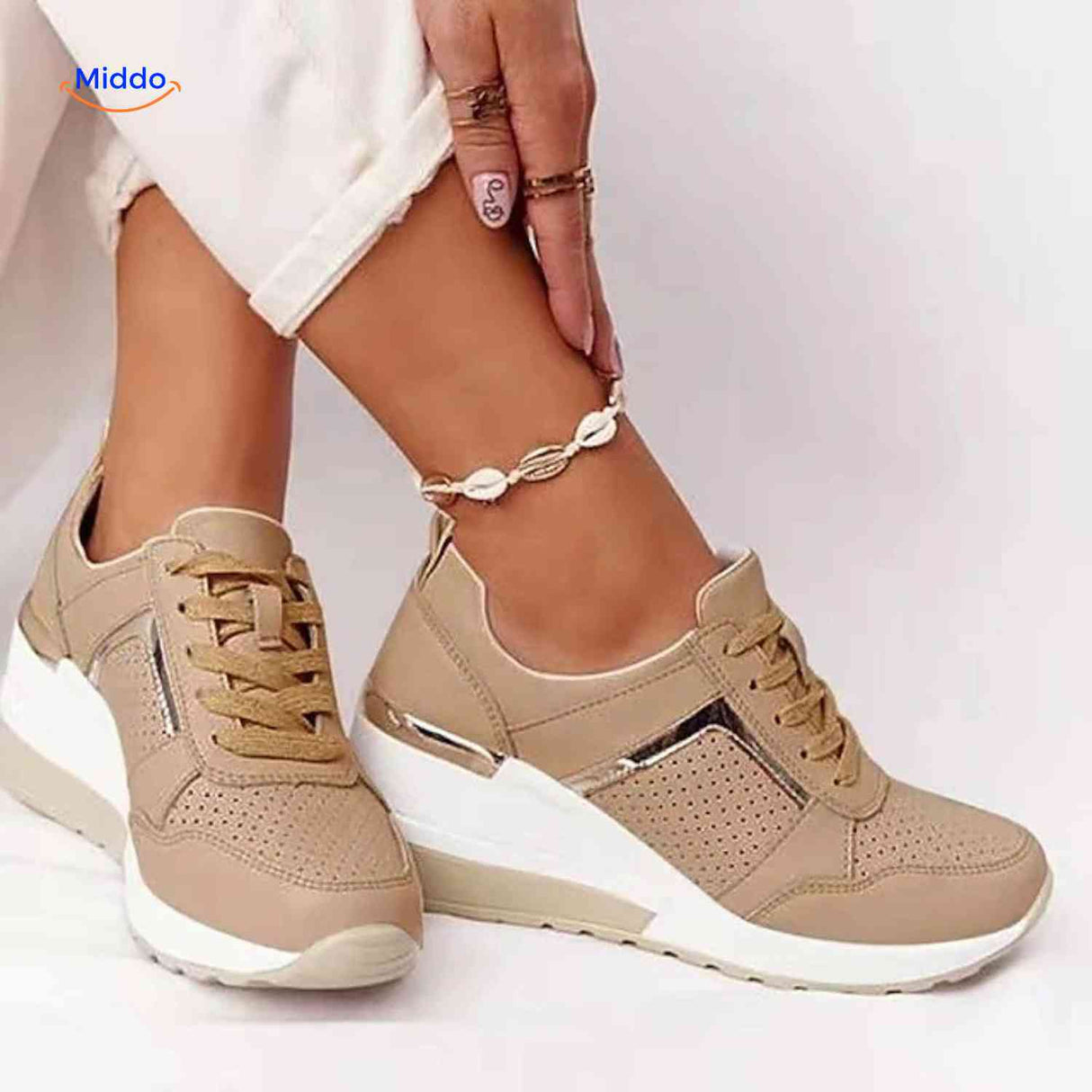 Dames sneakers met platformzool en ademend mesh