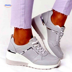 Dames sneakers met platformzool en ademend mesh