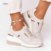 Dames sneakers met platformzool en ademend mesh, kleur gebroken wit