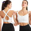 Sportbh dames met rits voor en verstelbare bandjes, kleur wit