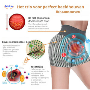 Yoga shorts dames met hoge taille van ademend jacquard
