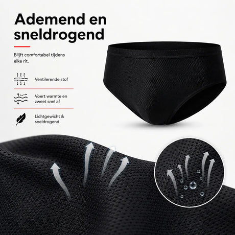 Fietsslip heren met gelzeem, ademend en sneldrogend