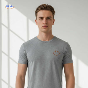 T-shirt van katoen met zonprint op de achterkant