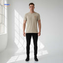 T-shirt van katoen met zonprint op de achterkant, kleur gebroken wit