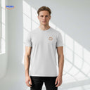 T-shirt van katoen met zonprint op de achterkant, kleur wit