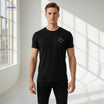 T-shirt van katoen met zonprint op de achterkant, kleur zwart