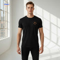 T-shirt van katoen met zonprint op de achterkant, kleur zwart