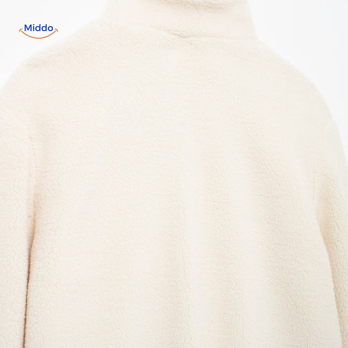 Oversized teddyjas met hoge kraag en twee steekzakken